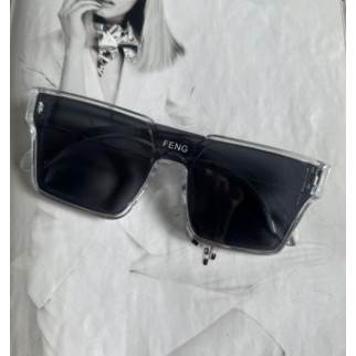 Сонцезахисні квадратні окуляри  Feng Прозорий+сірий (14507) - Інтернет-магазин спільних покупок ToGether