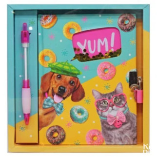 Набір з блокнотом на замочку "Пес, кіт і пончики" - Інтернет-магазин спільних покупок ToGether