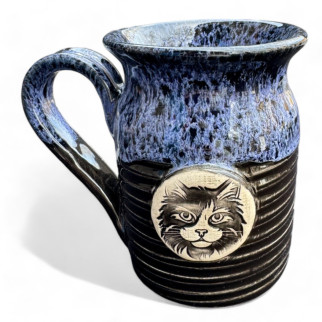 Чашка синя ручної роботи Котик - Інтернет-магазин спільних покупок ToGether