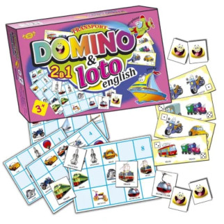 Дитяча розвиваюча настільна гра "Доміно + Лото. Транспорт" MKC0220 англ. мовою - Інтернет-магазин спільних покупок ToGether