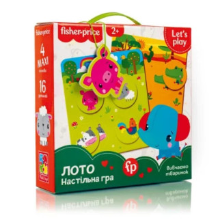 Гра настільна "Fisher Price. Лото. Вивчаємо тварин" VT2910-01, 4 гральні поля - Інтернет-магазин спільних покупок ToGether