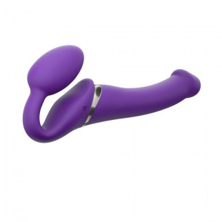 Безремінний страпон з вібрацією Strap-On-Me Vibrating Violet M, діаметр 3,3 см, пульт ДК, регульован - Інтернет-магазин спільних покупок ToGether
