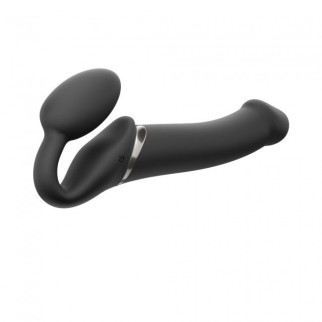 Безремінний страпон з вібрацією Strap-On-Me Vibrating Black L, діаметр 3,7см, пульт ДК, регульований - Інтернет-магазин спільних покупок ToGether