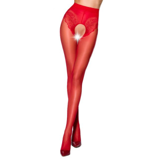 Еротичні колготки Passion TIOPEN 006 1/2 (30 den), red, з вирізом, імітація трусиків - Інтернет-магазин спільних покупок ToGether