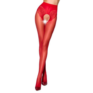 Еротичні колготки Passion TIOPEN 006 3/4 (30 den), red, з вирізом, імітація трусиків - Інтернет-магазин спільних покупок ToGether