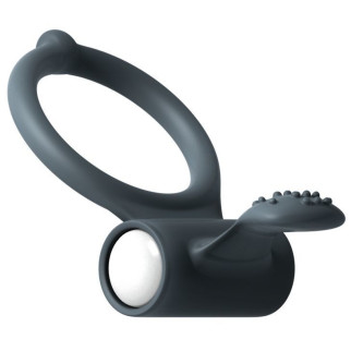 Ерекційне кільце Dorcel Power Clit Black V2 з вібрацією та язичком з щіточкою - Інтернет-магазин спільних покупок ToGether
