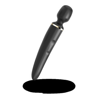 Вібромасажер Satisfyer Wand-er Woman (Black/Gold), водонепроникний, потужний, розмір XXL - Інтернет-магазин спільних покупок ToGether