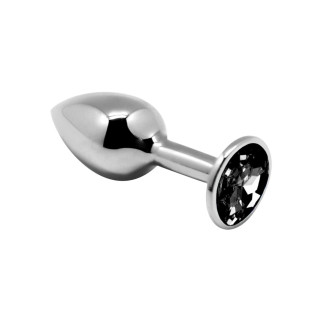 Металева анальна пробка з кристалом Alive Mini Metal Butt Plug Black M - Інтернет-магазин спільних покупок ToGether