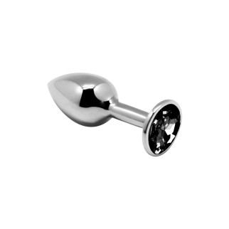 Металева анальна пробка з кристалом Alive Mini Metal Butt Plug Black S - Інтернет-магазин спільних покупок ToGether