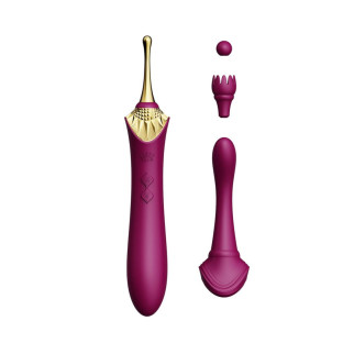 Вагінально-кліторальний вібратор Zalo — Bess Velvet Purple, мультифункціональний із насадками - Інтернет-магазин спільних покупок ToGether