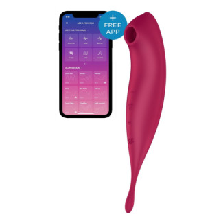 Смарт-вібратор для клітора з вакуумною стимуляцією Satisfyer Twirling Pro+ dark red - Інтернет-магазин спільних покупок ToGether