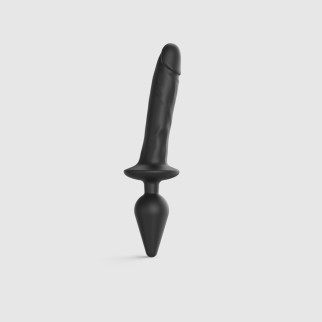 Анальна пробка з дилдо 2в1 Strap-On-Me SWITCH PLUG-IN REALISTIC DILDO Black XXL, діаметр 5,2/3,9 см - Інтернет-магазин спільних покупок ToGether