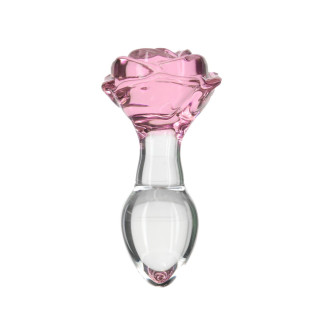 Скляна анальна пробка Pillow Talk Rosy Luxurious Glass Anal Plug, ⌀3,3 см, віброкуля в подарунок - Інтернет-магазин спільних покупок ToGether