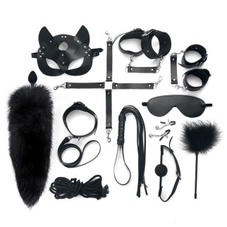 Набір BDSM Art Of Sex – Maxi BDSM Set Leather, 13 предметів, чорний, натуральна шкіра - Інтернет-магазин спільних покупок ToGether