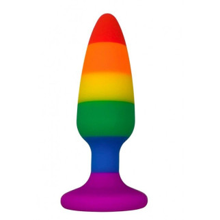 Силіконова анальна пробка Wooomy Hiperloo Silicone Rainbow Plug L, діаметр 3,9 см, довжина 13,1 см - Інтернет-магазин спільних покупок ToGether