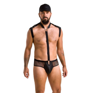 Комплект еротичної чоловічої білизни Passion 038 SET JOHN L/XL Black, боді, кепка - Інтернет-магазин спільних покупок ToGether