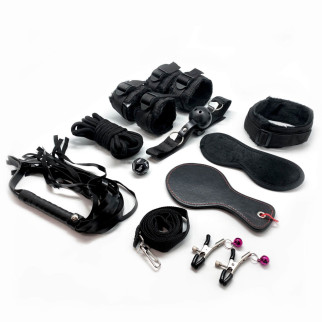 Набір для BDSM Alive FURY Black BDSM Kit, 10 предметів (м'ята упаковка!!!) - Інтернет-магазин спільних покупок ToGether