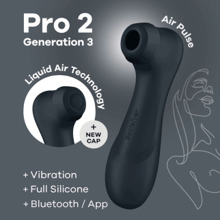 Вакуумний кліторальний стимулятор Satisfyer Pro 2 Generation 3 with Liquid Air Connect App Dark Grey - Інтернет-магазин спільних покупок ToGether