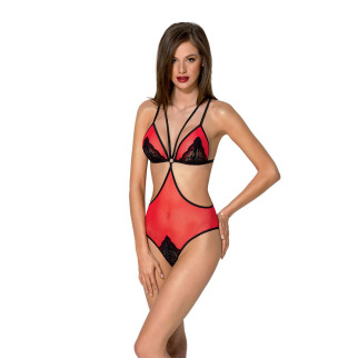 Напівпрозоре боді з мереживом Passion PEONIA BODY XXL/XXXL red - Інтернет-магазин спільних покупок ToGether