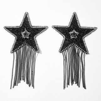 Пестис-зірки з бахромою JSY Nipple Sticker RT236112 Black, стікери - Інтернет-магазин спільних покупок ToGether