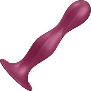 Дилдо Satisfyer Double Ball-R Red, унісекс, рухомі кульки всередині, на присосці - Інтернет-магазин спільних покупок ToGether