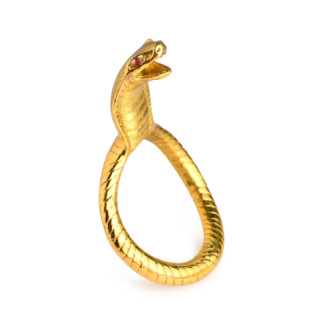 Ерекційне кільце з головою кобри Master Series: Cobra King Golden Cock Ring - Інтернет-магазин спільних покупок ToGether