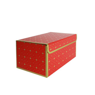 Подарункова коробка червона з золотим геометричним малюнком, S — 20,2×14×10,5 см - Інтернет-магазин спільних покупок ToGether