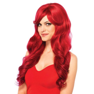 Хвиляста перука з косим чубчиком Leg Avenue Long Wavy Wig 68 см, червона - Інтернет-магазин спільних покупок ToGether