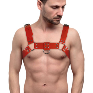 Чоловіча портупея на груди Feral Feelings - Bulldog Harness Red - Інтернет-магазин спільних покупок ToGether