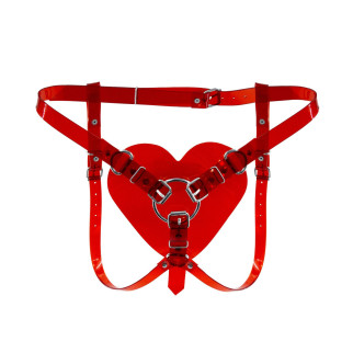 Трусики Серце для страпону Feral Feelings - Hearts Strap-on Belt Red Trasparent - Інтернет-магазин спільних покупок ToGether