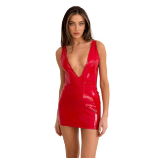 Лакована сукня із сексуальним декольте «Промениста Емілія» D&A, XXL, червона - Інтернет-магазин спільних покупок ToGether