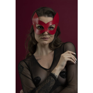 Маска кішечки Feral Feelings - Kitten Mask, натуральна шкіра, червона - Інтернет-магазин спільних покупок ToGether