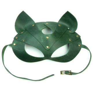Преміум маска кішечки LOVECRAFT, натуральна шкіра, зелена, подарункова упаковка - Інтернет-магазин спільних покупок ToGether