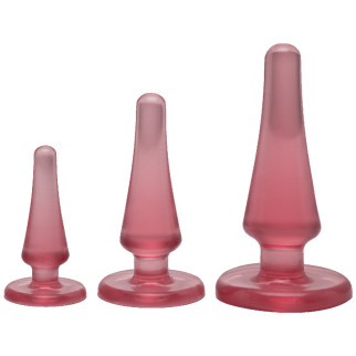 Набір анальних пробок Doc Johnson Crystal Jellies - Pink, макс. діаметр 2см - 3 см - 4 см - Інтернет-магазин спільних покупок ToGether