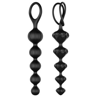 Набір анальних намистин Satisfyer Beads Black, силікон, макс. діаметр 3,3 см та 3,5 см - Інтернет-магазин спільних покупок ToGether