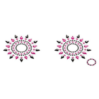 Пестіс з кристалів Petits Joujoux Gloria set of 2 - Black/Pink, прикраса на груди - Інтернет-магазин спільних покупок ToGether