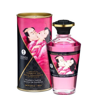 Розігрівальна олія Shunga Aphrodisiac Warming Oil – Raspberry Feeling (100 мл) без цукру, смачна - Інтернет-магазин спільних покупок ToGether