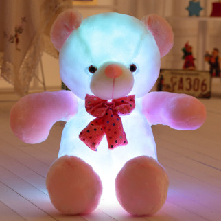 Світиться Ведмедик рожево-білий 48 см - Інтернет-магазин спільних покупок ToGether