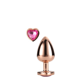 Dt21789 анальна пробка з серцем GLEAMING LOVE ROSE GOLD PLUG SMALL, Золотий - Інтернет-магазин спільних покупок ToGether