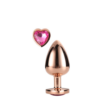 Dt21790 анальна пробка з серцем GLEAMING LOVE ROSE GOLD PLUG MEDIUM, Золотий - Інтернет-магазин спільних покупок ToGether