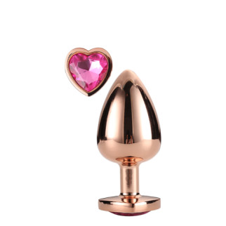 Анальна пробка з серцем GLEAMING LOVE ROSE GOLD PLUG LARGE, Золотий - Інтернет-магазин спільних покупок ToGether