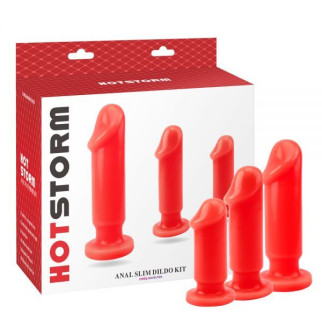 Набір анальних пробок Anal Slim Dildo Kit Storm, Red - Інтернет-магазин спільних покупок ToGether