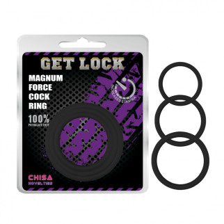 Набір ерекційних кілець Chisa Get Lock з різним діаметром, чорний - Інтернет-магазин спільних покупок ToGether