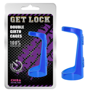 Ерекційне кільце Chisa Get Lock Double Girth Cages, Blue - Інтернет-магазин спільних покупок ToGether