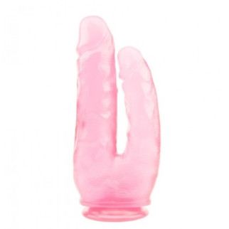 Фалоімітатор подвійний на присоску прозорий Chisa Hi-Rubber 9.4 INCH Pink, Рожевий - Інтернет-магазин спільних покупок ToGether