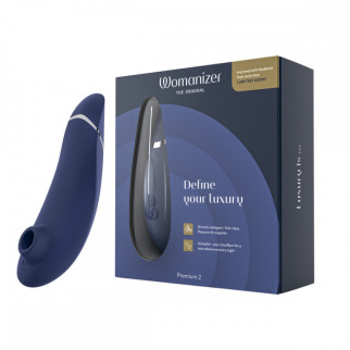 Вакуумний кліторальний стимулятор Womanizer Premium 2 Blueberry, Темно-синій - Інтернет-магазин спільних покупок ToGether