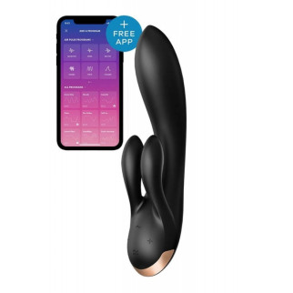 Смарт вібратор кролик Satisfyer Double Flex Connect App Black - Інтернет-магазин спільних покупок ToGether