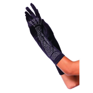 Рукавички зі стразами Skeleton Bone Elbow Length Gloves від Rhinestone Leg Avenue, чорні O\S - Інтернет-магазин спільних покупок ToGether