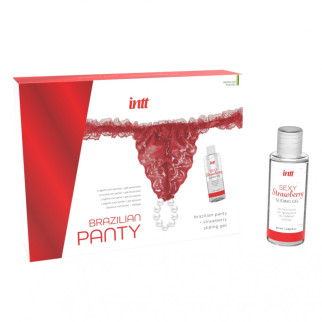 Набір з трусиків та лубриканта INTT BRAZILIAN PANTY RED - Інтернет-магазин спільних покупок ToGether