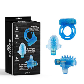 Набір вібро іграшок Chisa Teasers Ring Kit-BLUE - Інтернет-магазин спільних покупок ToGether